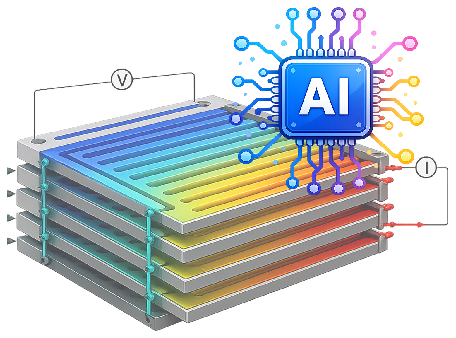 AI-CFD integrated design of a fuel cell stack